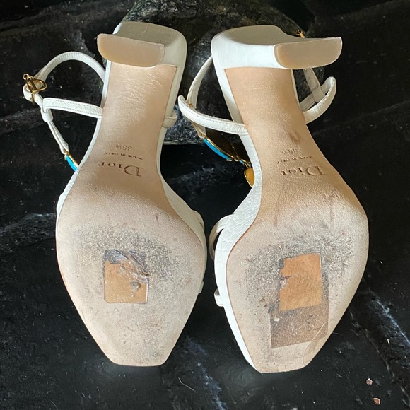 Christian Dior Turquoise jeweled strap heels - Picture 6 of 7